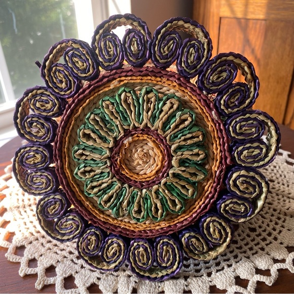 10 Woven Boho Trivets with Floral Design EUC - Picture 2 of 15